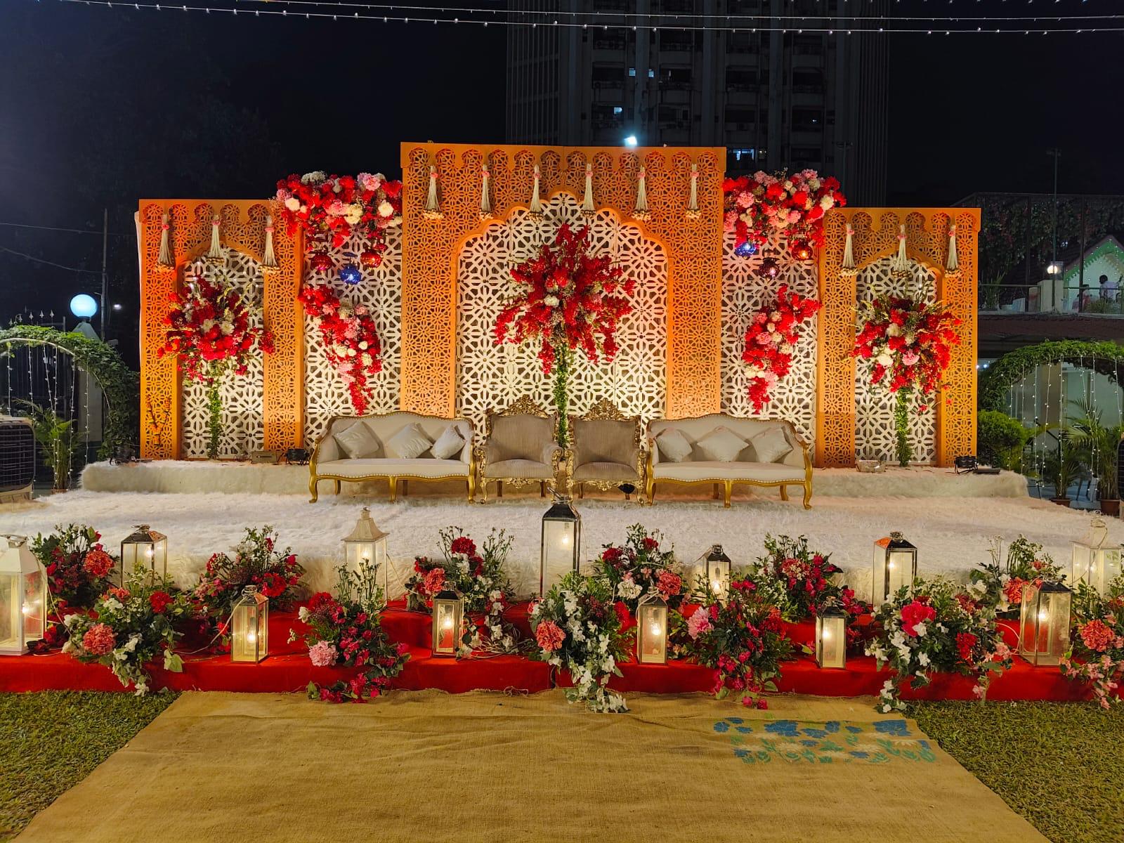 Original royal carved mandap wedding stage by AS Decor & Events Mumbai